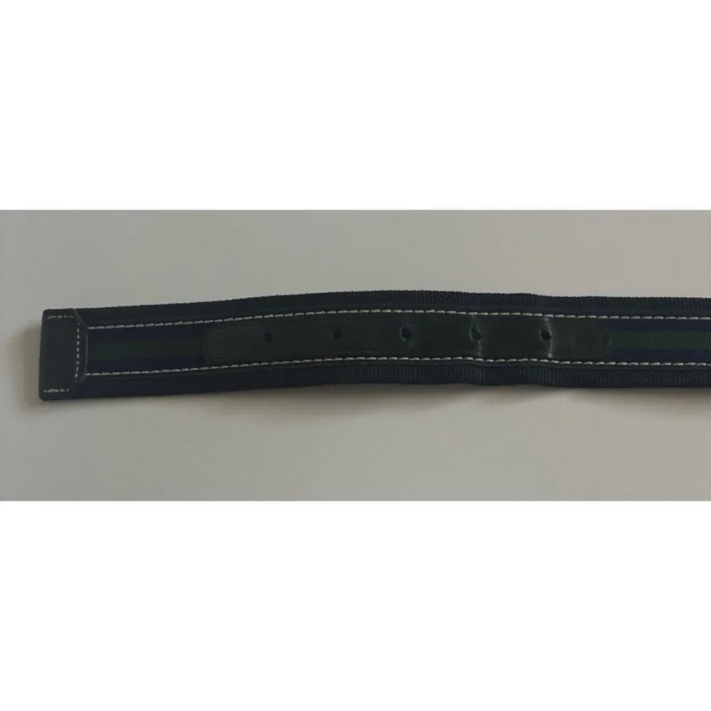 Boggi Milano Navy and Green Striped Belt Size S